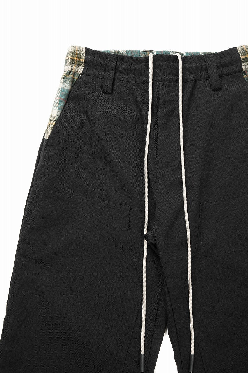 Load image into Gallery viewer, 【SAMPLE SALE】A.F ARTEFACT DOUBLE KNEE PAINTER PANTS / COMBI FABRICS (BLACK)