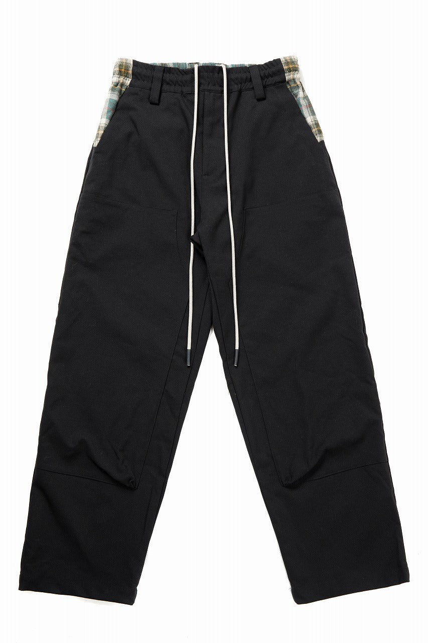 Load image into Gallery viewer, 【SAMPLE SALE】A.F ARTEFACT DOUBLE KNEE PAINTER PANTS / COMBI FABRICS (BLACK)