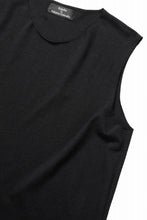Load image into Gallery viewer, kujaku linen cotton jersey sleeve-less tops / K-154 (black)
