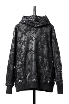 Load image into Gallery viewer, A.F ARTEFACT CARGO HOODIE PULLOVER / MOTTLED COATED SWEAT (BLACK)