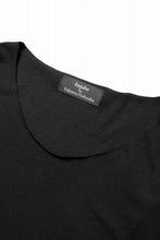 画像をギャラリービューアに読み込む, kujaku linen cotton jersey rawedge tops / K-875 (black)