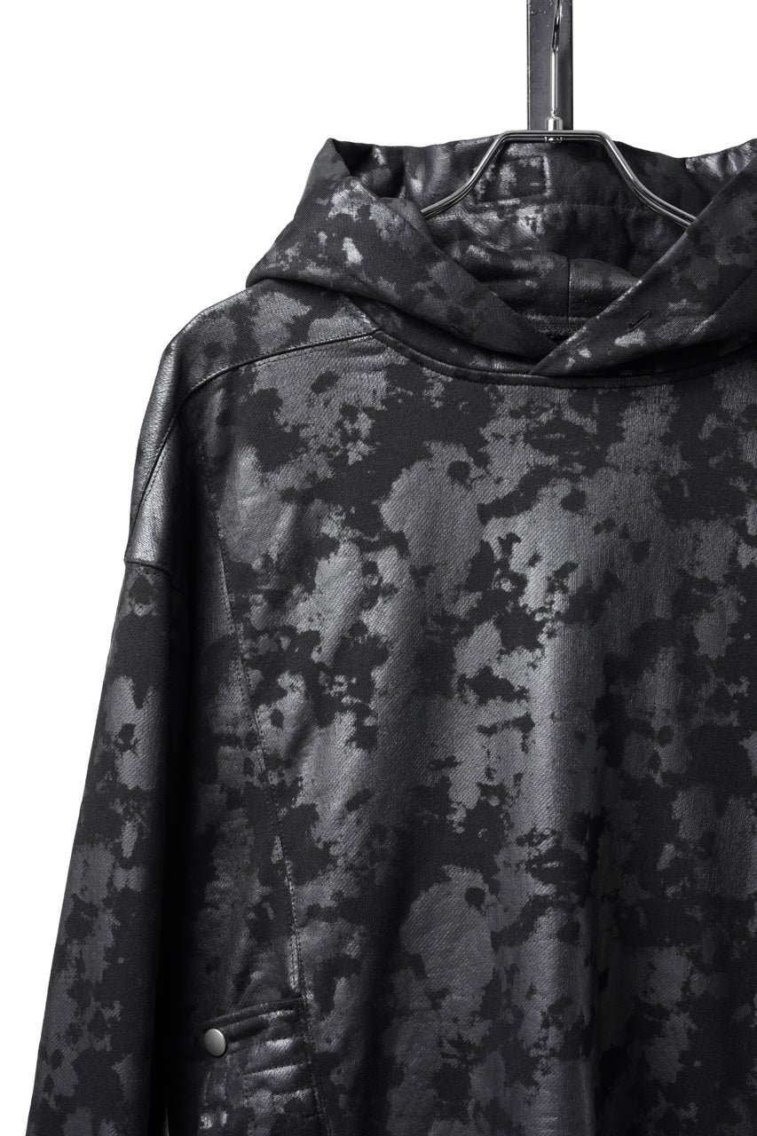 Load image into Gallery viewer, A.F ARTEFACT CARGO HOODIE PULLOVER / MOTTLED COATED SWEAT (BLACK)
