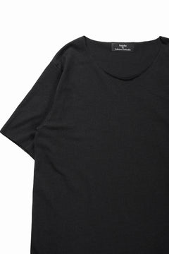画像をギャラリービューアに読み込む, kujaku linen cotton jersey rawedge tops / K-875 (black)