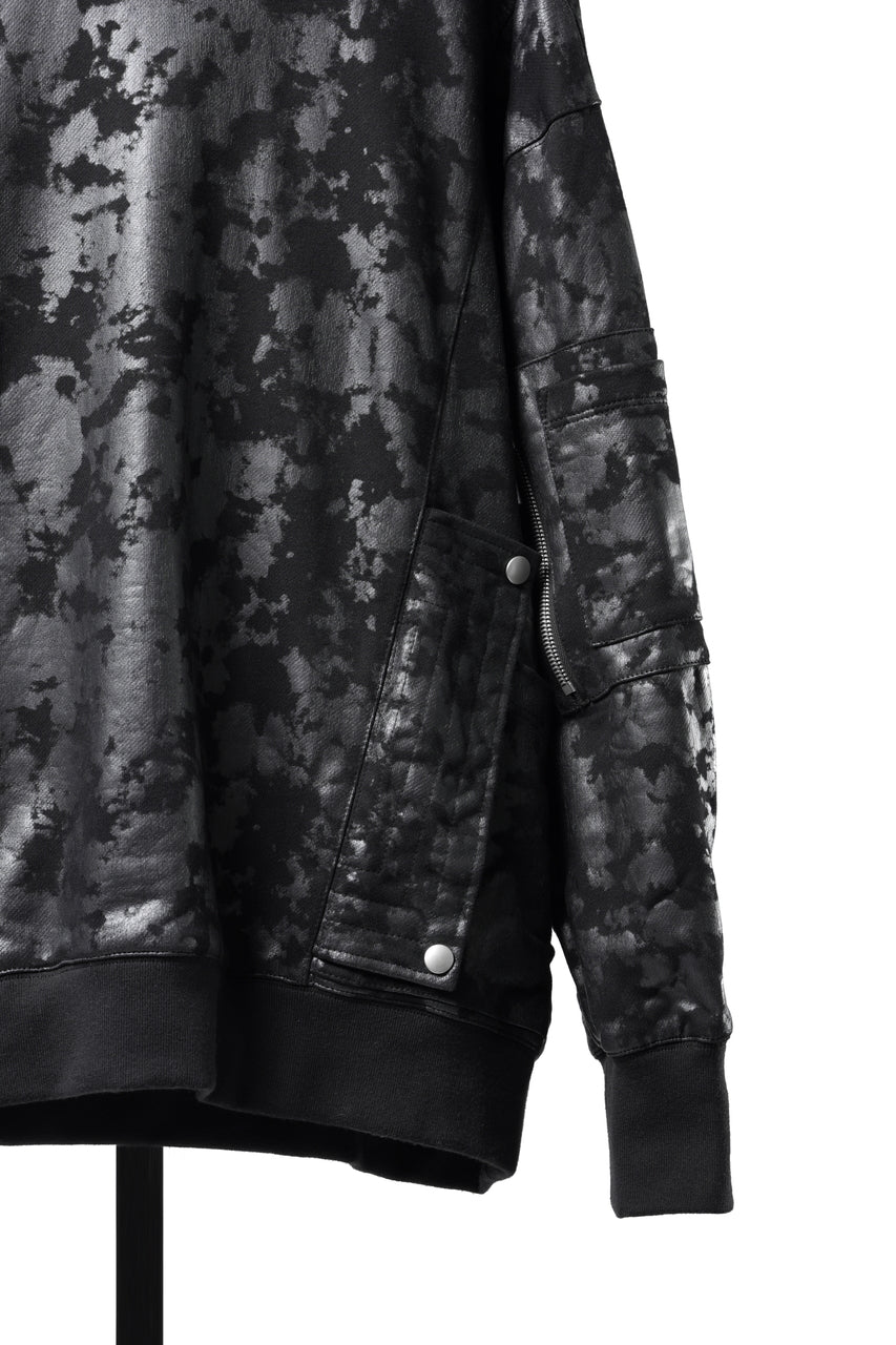 Load image into Gallery viewer, A.F ARTEFACT CARGO HOODIE PULLOVER / MOTTLED COATED SWEAT (BLACK)