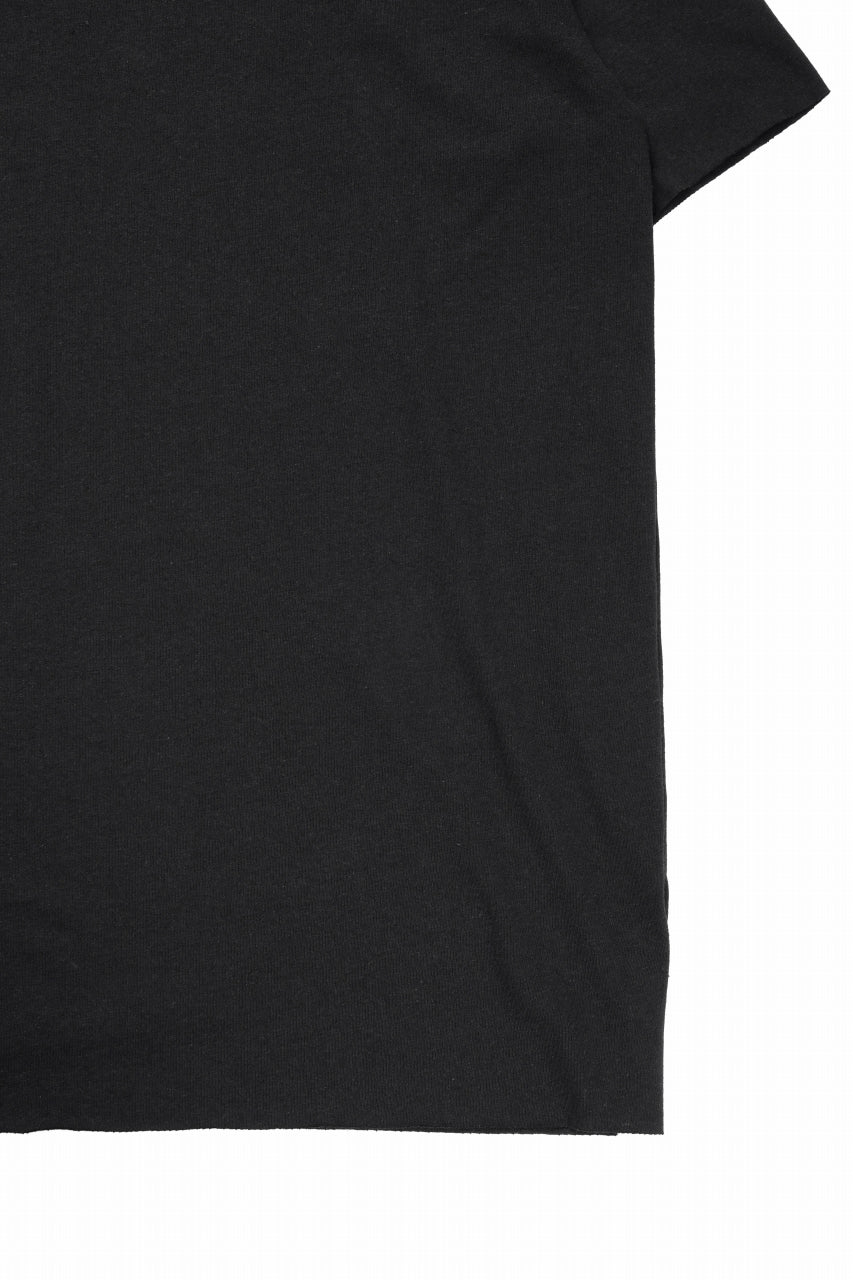 画像をギャラリービューアに読み込む, kujaku linen cotton jersey rawedge tops / K-875 (black)