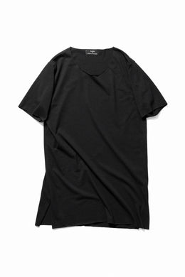 kujaku linen cotton jersey rawedge tops / K-875 (black)