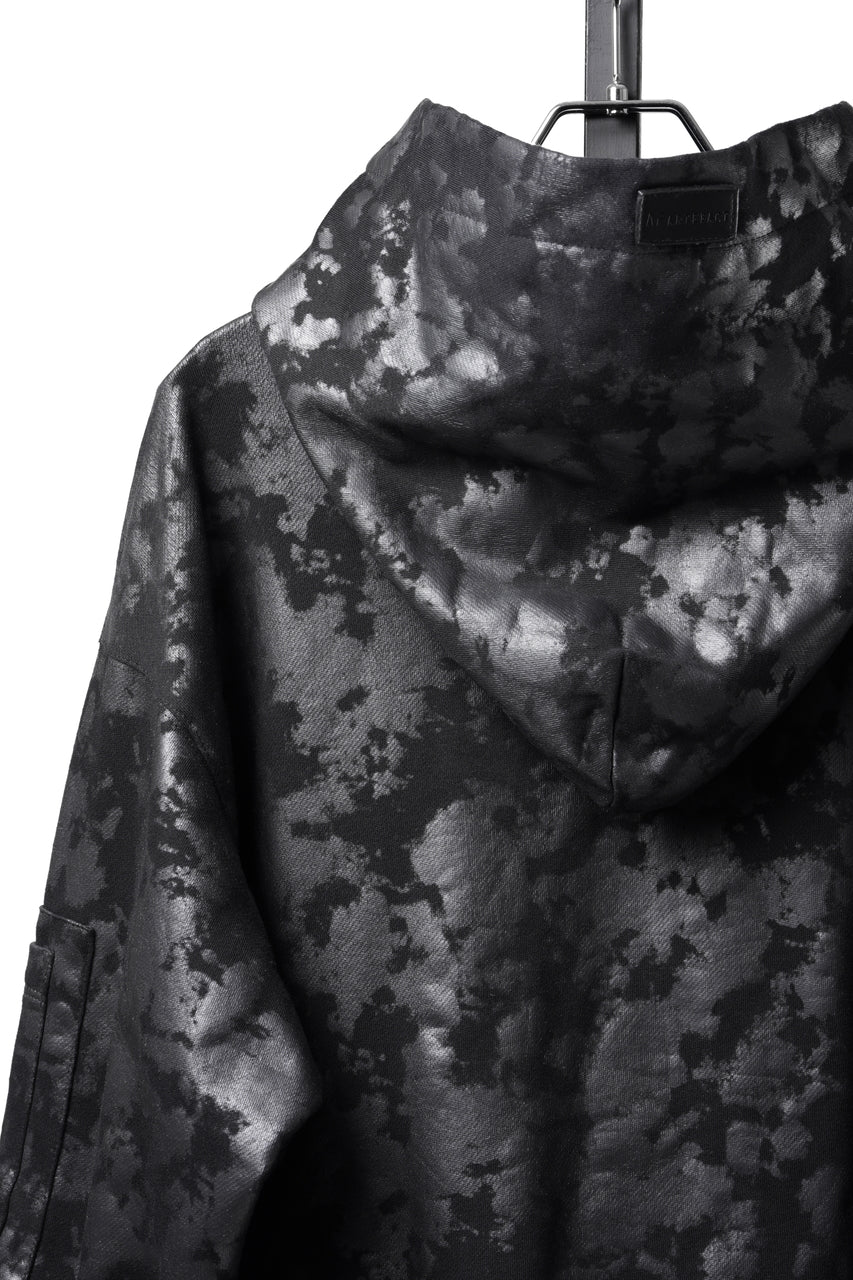 Load image into Gallery viewer, A.F ARTEFACT CARGO HOODIE PULLOVER / MOTTLED COATED SWEAT (BLACK)