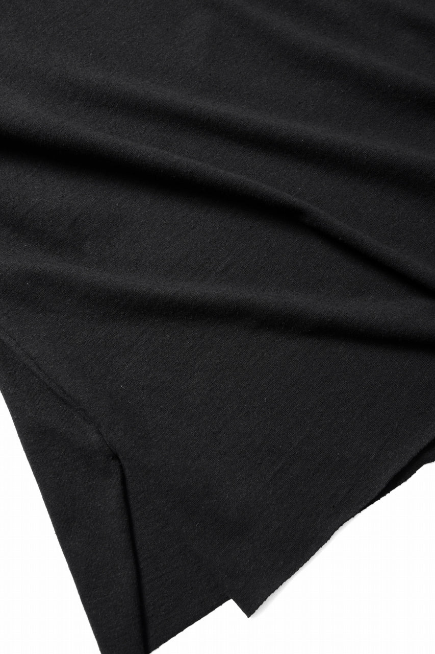 画像をギャラリービューアに読み込む, kujaku linen cotton jersey rawedge tops / K-875 (black)
