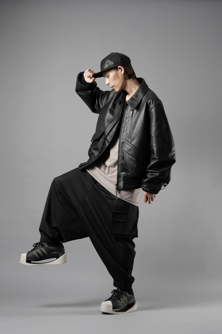画像をギャラリービューアに読み込む, Y-3 Yohji Yamamoto REFINED WOOL SAROUEL CARGO PANTS (BLACK)