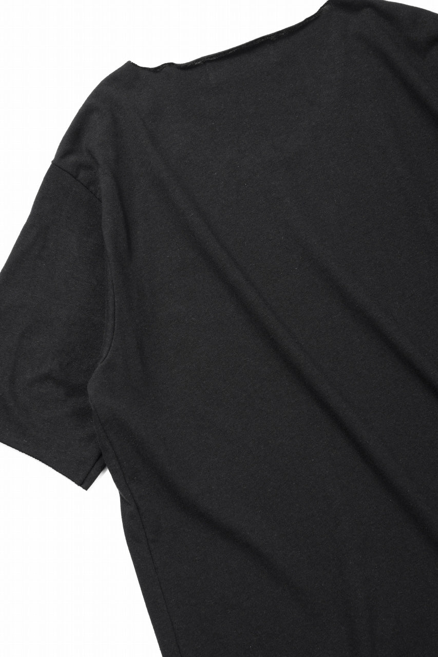 画像をギャラリービューアに読み込む, kujaku linen cotton jersey rawedge tops / K-875 (black)