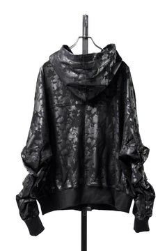 Load image into Gallery viewer, A.F ARTEFACT ZIP HOODIE TUCK SLEEVE BLOUSON / MOTTLED COATED SWEAT (BLACK)