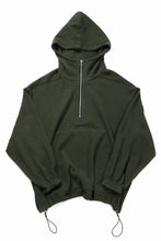 Load image into Gallery viewer, 【SAMPLE SALE】A.F ARTEFACT KNIT CORDUROY HALF ZIP HOODIE (KHAKI)