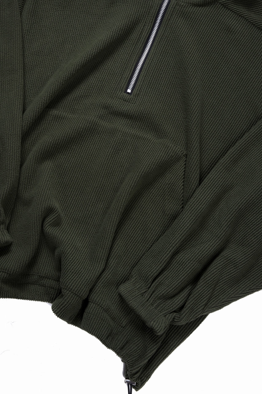 Load image into Gallery viewer, 【SAMPLE SALE】A.F ARTEFACT KNIT CORDUROY HALF ZIP HOODIE (KHAKI)