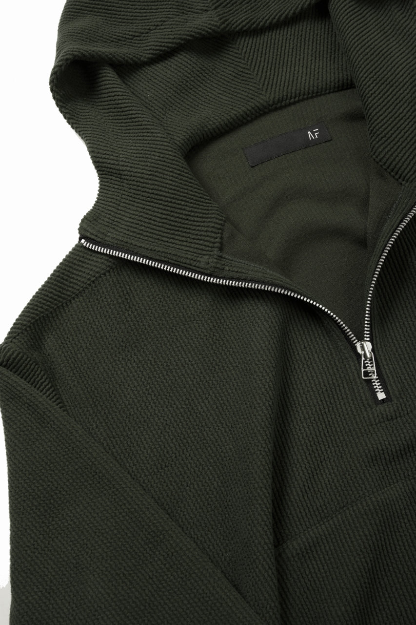 Load image into Gallery viewer, 【SAMPLE SALE】A.F ARTEFACT KNIT CORDUROY HALF ZIP HOODIE (KHAKI)
