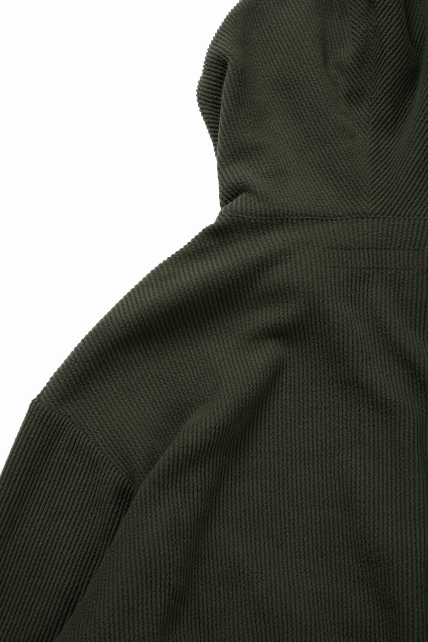 Load image into Gallery viewer, 【SAMPLE SALE】A.F ARTEFACT KNIT CORDUROY HALF ZIP HOODIE (KHAKI)