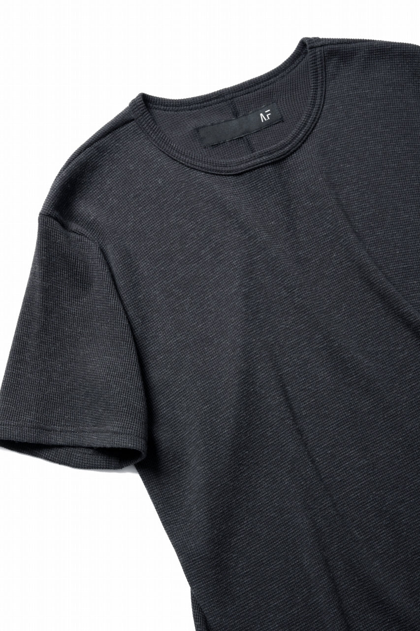 A.F ARTEFACT REGULAR FIT S/S TOP / WAFFLE KNIT JERSEY (CHARCOAL)