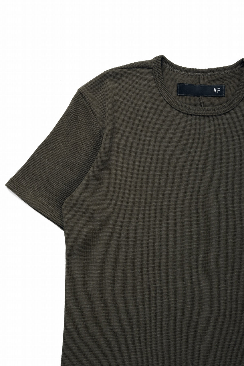 A.F ARTEFACT REGULAR FIT S/S TOP / WAFFLE KNIT JERSEY (OLIVE)