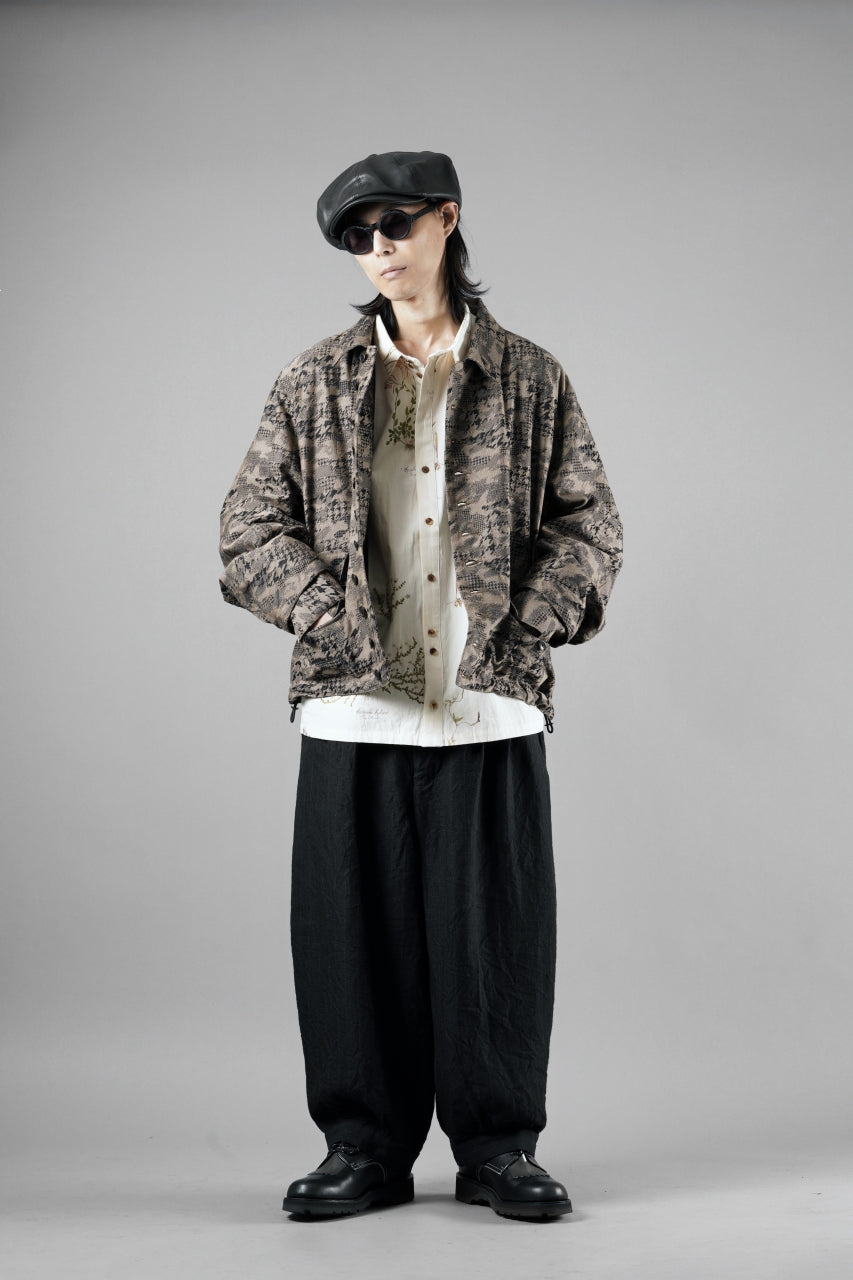 画像をギャラリービューアに読み込む, KLASICA "IRWELL" CURVED ARM BUTTON BLOUSON / BACK JACQUARD HOUND TOOTH CAMO (FOREST)