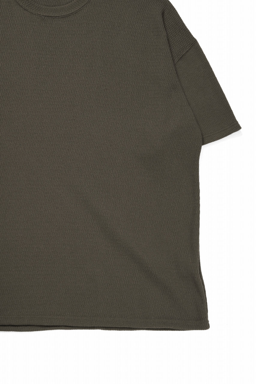 A.F ARTEFACT OVER SIZE FIT S/S TOP / HONEY COMB WAFFLE KNIT JERSEY (KHAKI)