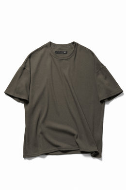A.F ARTEFACT OVER SIZE FIT S/S TOP / HONEY COMB WAFFLE KNIT JERSEY (KHAKI)