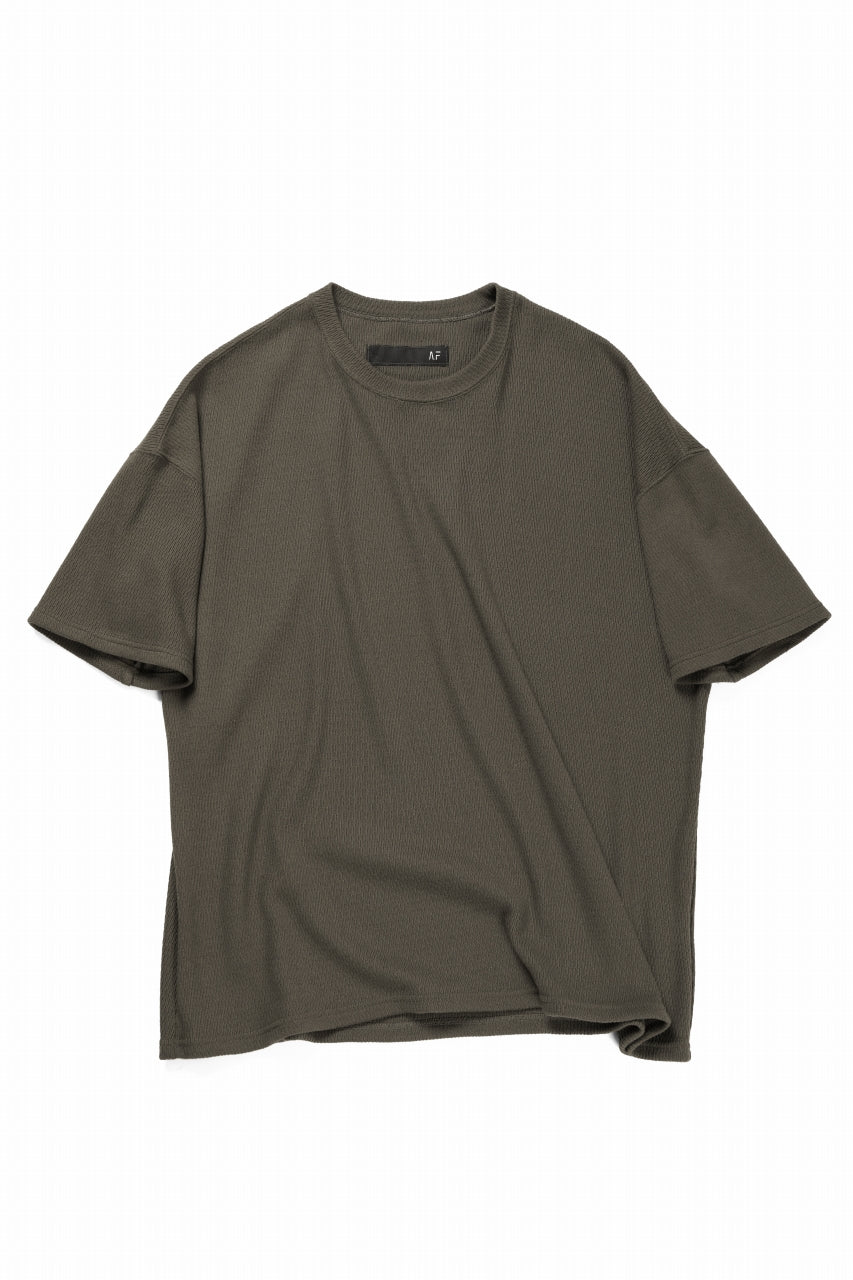 A.F ARTEFACT OVER SIZE FIT S/S TOP / HONEY COMB WAFFLE KNIT JERSEY (KHAKI)
