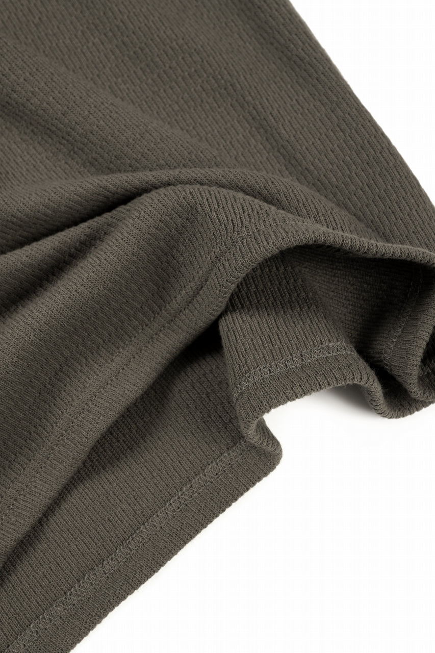 画像をギャラリービューアに読み込む, A.F ARTEFACT OVER SIZE FIT S/S TOP / HONEY COMB WAFFLE KNIT JERSEY (KHAKI)