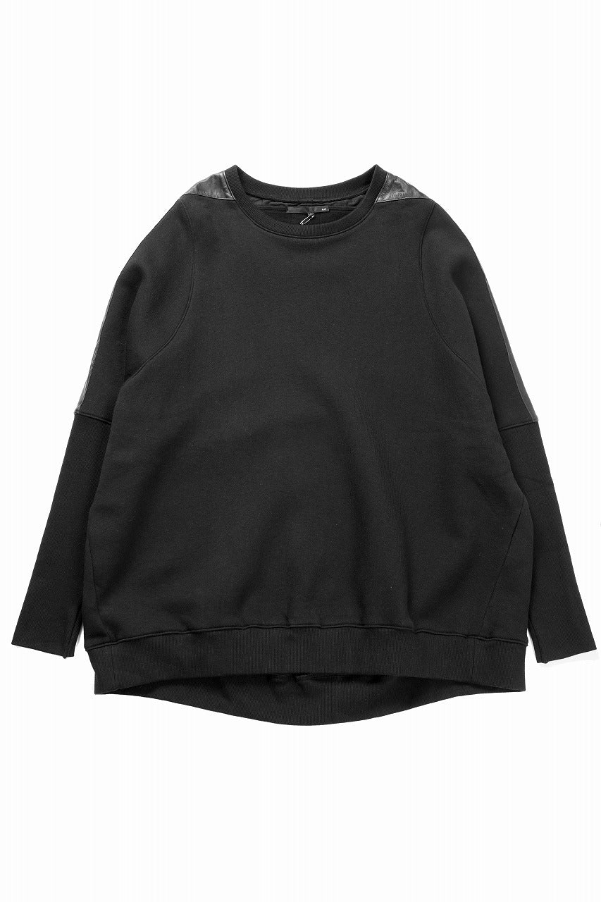 Load image into Gallery viewer, 【SAMPLE SALE】A.F ARTEFACT SHEEPSKIN COMBI SWEATER TOPS (BLACK)