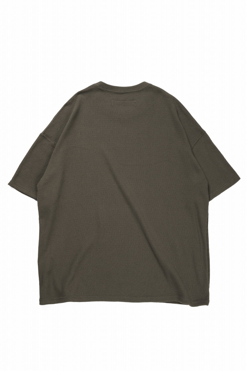 A.F ARTEFACT OVER SIZE FIT S/S TOP / HONEY COMB WAFFLE KNIT JERSEY (KHAKI)