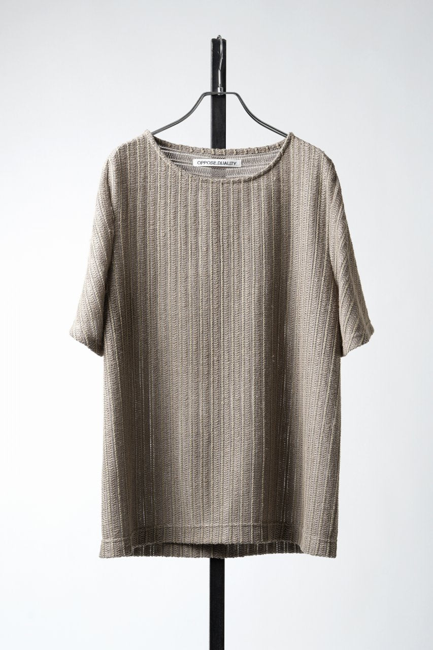 Load image into Gallery viewer, OPPOSE DUALITY exclusive HALF SLEEVE T-SHIRTS WAVE / RUSSELL KNIT JERSEY (BEIGE)