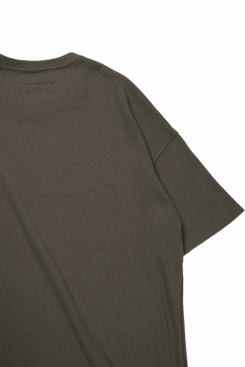画像をギャラリービューアに読み込む, A.F ARTEFACT OVER SIZE FIT S/S TOP / HONEY COMB WAFFLE KNIT JERSEY (KHAKI)