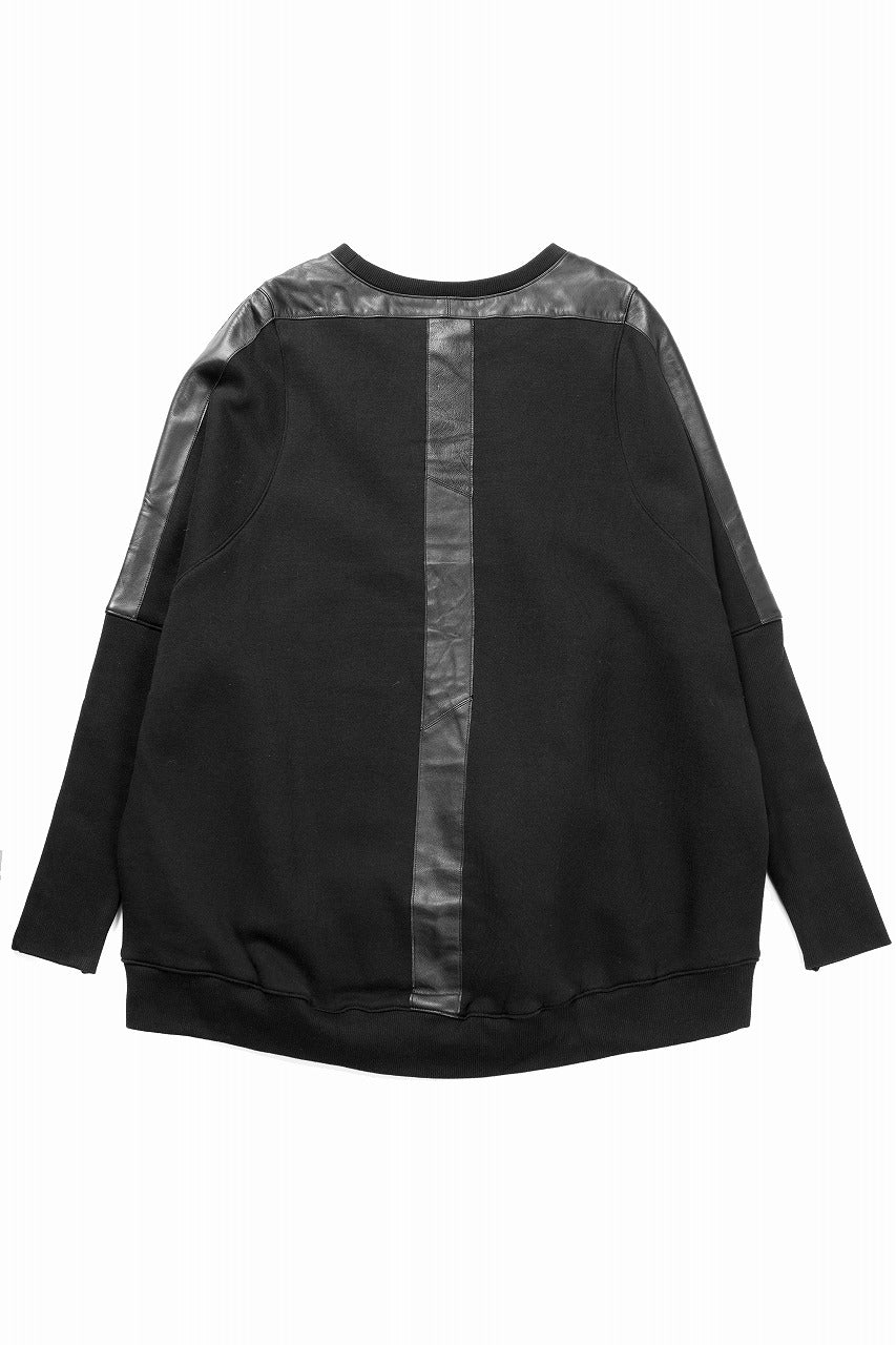 Load image into Gallery viewer, 【SAMPLE SALE】A.F ARTEFACT SHEEPSKIN COMBI SWEATER TOPS (BLACK)