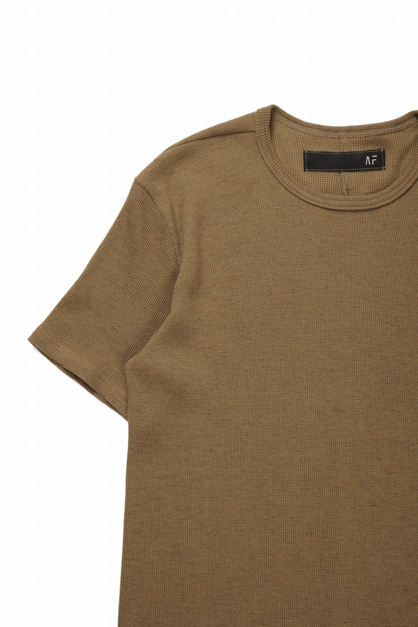 画像をギャラリービューアに読み込む, A.F ARTEFACT REGULAR FIT S/S TOP / WAFFLE KNIT JERSEY (RAW UMBER)