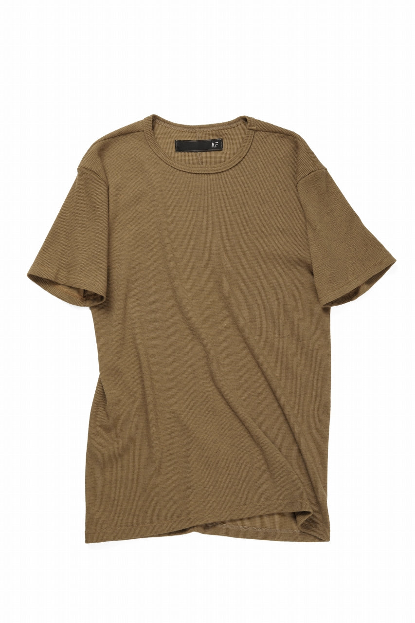 画像をギャラリービューアに読み込む, A.F ARTEFACT REGULAR FIT S/S TOP / WAFFLE KNIT JERSEY (RAW UMBER)