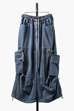 Load image into Gallery viewer, 【SAMPLE】A.F ARTEFACT KNOTTING DETAIL VOLUME PANTS / FADED DENIM (BLUE)