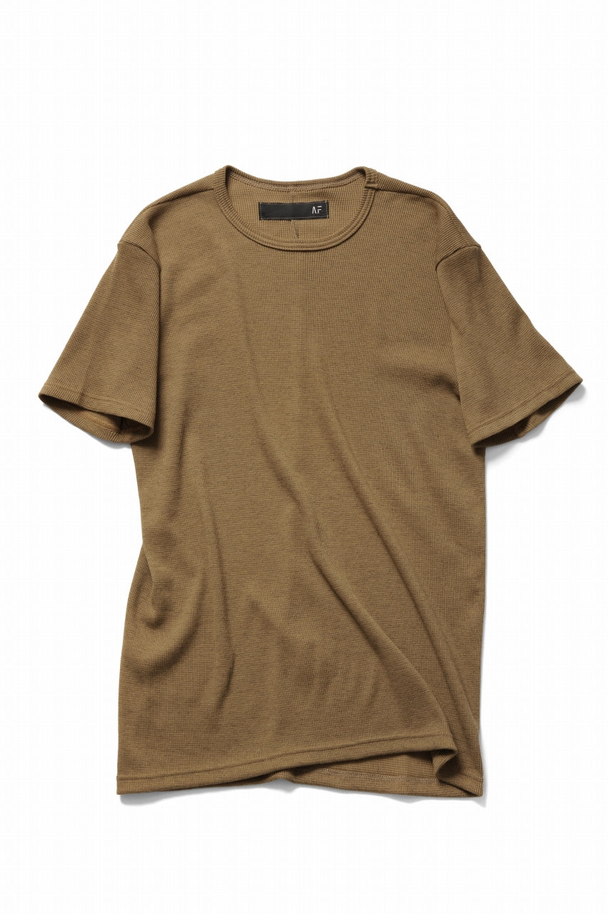 A.F ARTEFACT REGULAR FIT S/S TOP / WAFFLE KNIT JERSEY (RAW UMBER