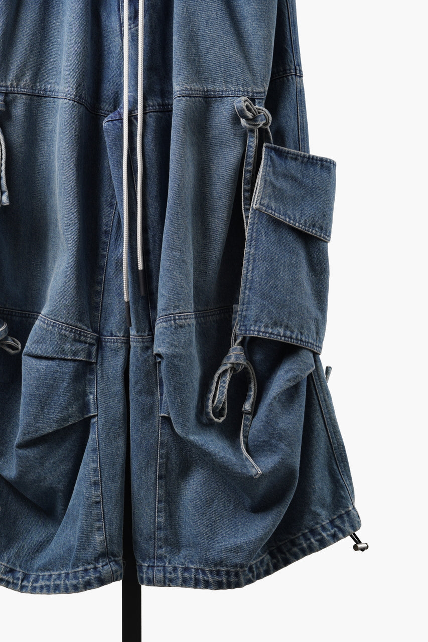 Load image into Gallery viewer, 【SAMPLE】A.F ARTEFACT KNOTTING DETAIL VOLUME PANTS / FADED DENIM (BLUE)
