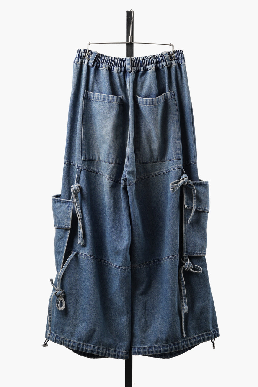 Load image into Gallery viewer, 【SAMPLE】A.F ARTEFACT KNOTTING DETAIL VOLUME PANTS / FADED DENIM (BLUE)