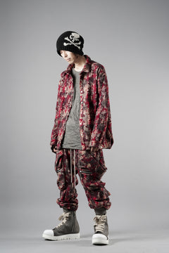 画像をギャラリービューアに読み込む, A.F ARTEFACT SNAPPED SHIRT / JACQUARD ABSTRACT PATTERN (RED)