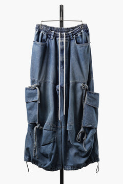 Load image into Gallery viewer, 【SAMPLE】A.F ARTEFACT KNOTTING DETAIL VOLUME PANTS / FADED DENIM (BLUE)