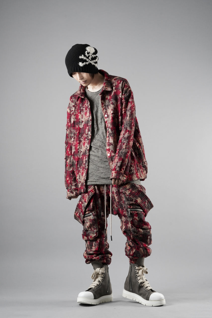 画像をギャラリービューアに読み込む, A.F ARTEFACT BELTED DETAIL JOGGER / JACQUARD ABSTRACT PATTERN (RED)