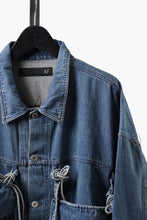 Load image into Gallery viewer, 【SAMPLE】A.F ARTEFACT KNOTTING DETAIL SHORT JACKET / FADED DENIM (BLUE)