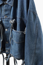 Load image into Gallery viewer, 【SAMPLE】A.F ARTEFACT KNOTTING DETAIL SHORT JACKET / FADED DENIM (BLUE)