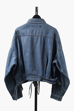 Load image into Gallery viewer, 【SAMPLE】A.F ARTEFACT KNOTTING DETAIL SHORT JACKET / FADED DENIM (BLUE)