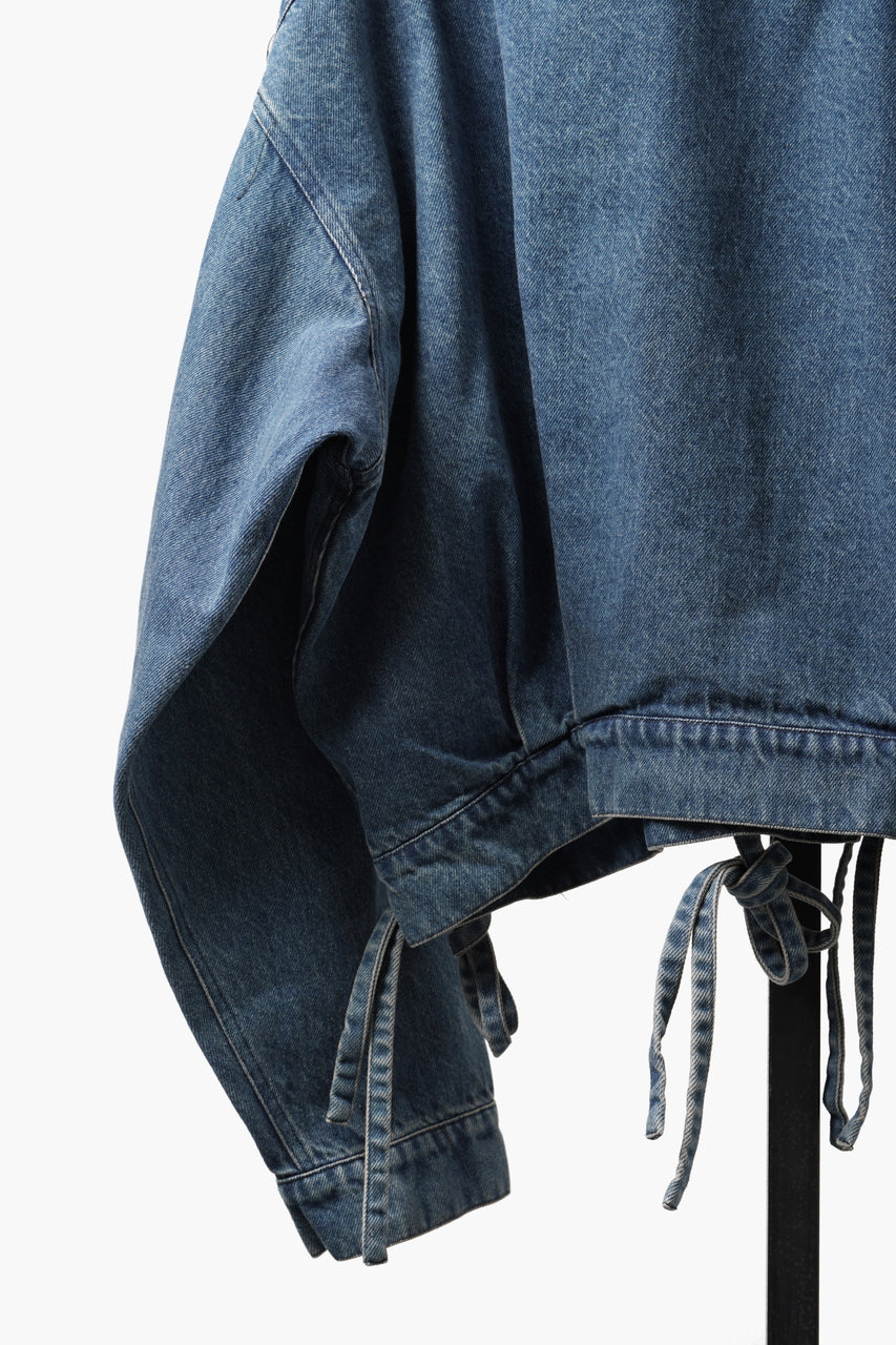 Load image into Gallery viewer, 【SAMPLE】A.F ARTEFACT KNOTTING DETAIL SHORT JACKET / FADED DENIM (BLUE)