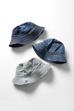 Load image into Gallery viewer, MADNESS RAILROAD HICKORY STRIPE BUCKET HAT (INDIGO x WHITE)