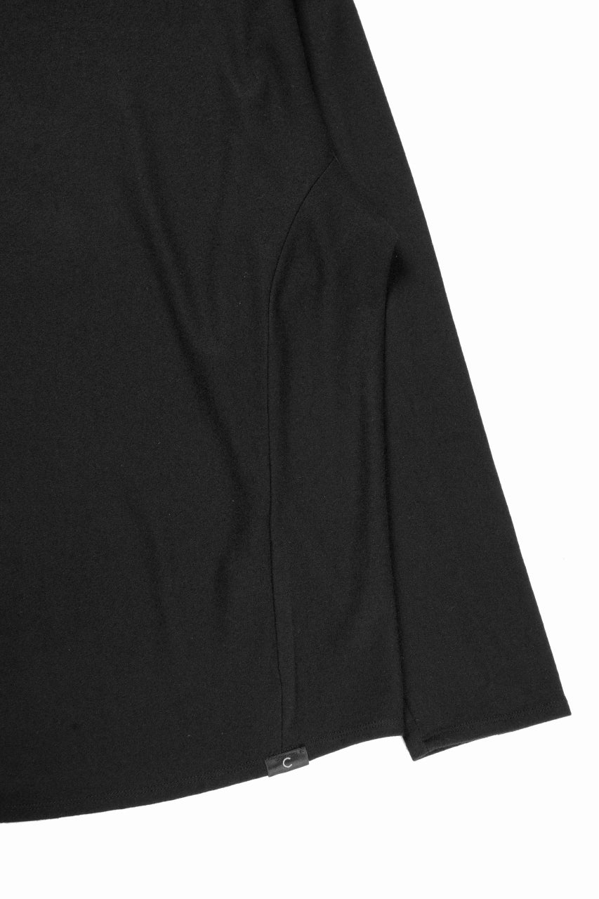 画像をギャラリービューアに読み込む, CAPERTICA SOLID L/S TEE / SUPER 140s WASHABLE WOOL MW_JERSEY (BLACK)