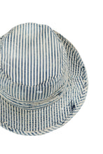 Load image into Gallery viewer, MADNESS RAILROAD HICKORY STRIPE BUCKET HAT (INDIGO x WHITE)