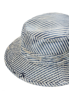 Load image into Gallery viewer, MADNESS RAILROAD HICKORY STRIPE BUCKET HAT (INDIGO x WHITE)