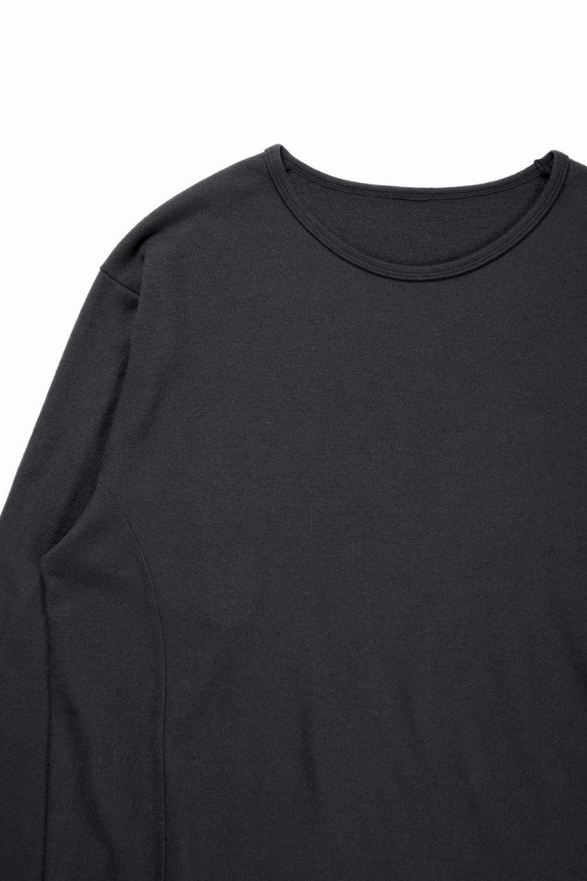 CAPERTICA SOLID L/S TEE / SUPER 140s WASHABLE WOOL MW_JERSEY (CARBON GRAY)