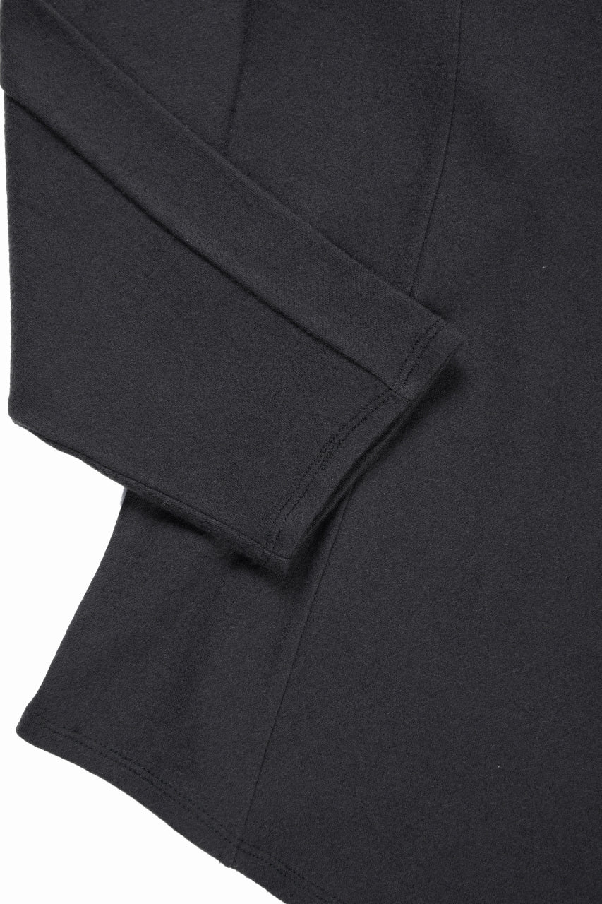 CAPERTICA SOLID L/S TEE / SUPER 140s WASHABLE WOOL MW_JERSEY (CARBON GRAY)